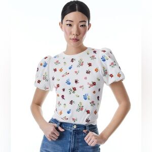 ALICE + OLIVIA Rissa Floral Embroidered Sweater